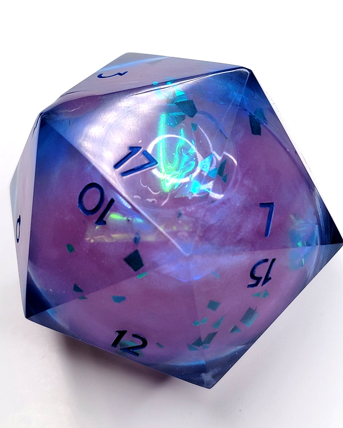 Liquid Core Fairy Fire 60mm - Chonk D20 | Handcrafted Dungeons and Dragons Dice