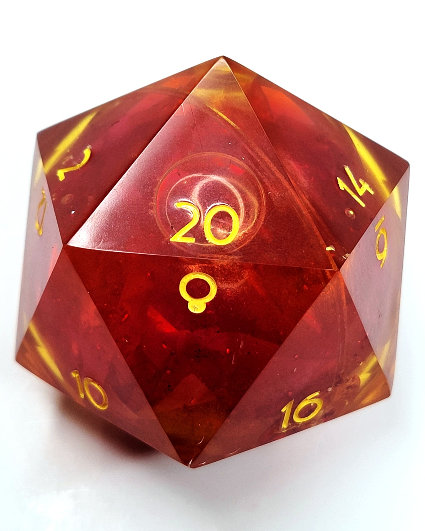 Liquid Core Fire Ball 60mm - Chonk D20 | Handcrafted Dungeons and Dragons Dice