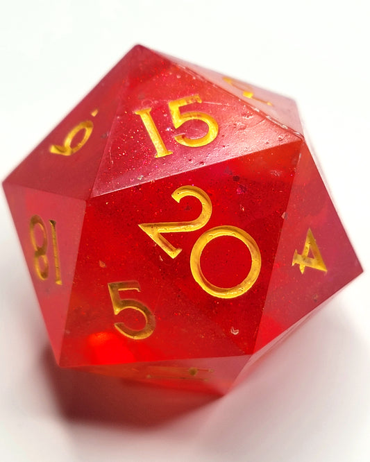 Sunset 40mm Chonk -1 D20 | Handmade Dice | Hand Crafted Dungeons and Dragons Dice