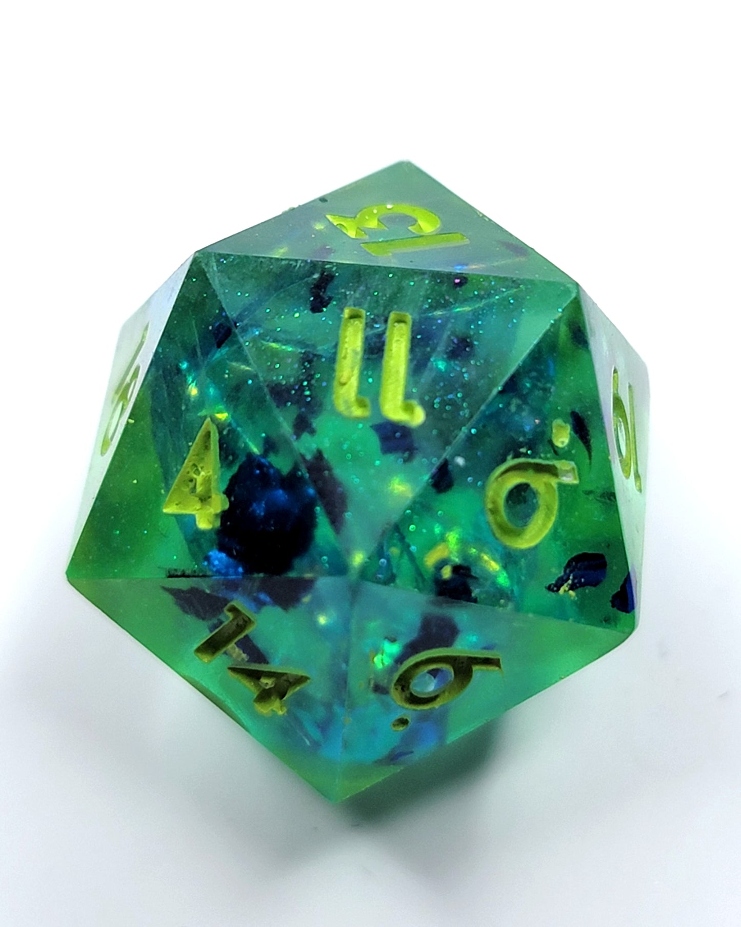 Mermaid Pool -1 D20 | Handmade Dice | Hand Crafted Dungeons and Dragons Dice