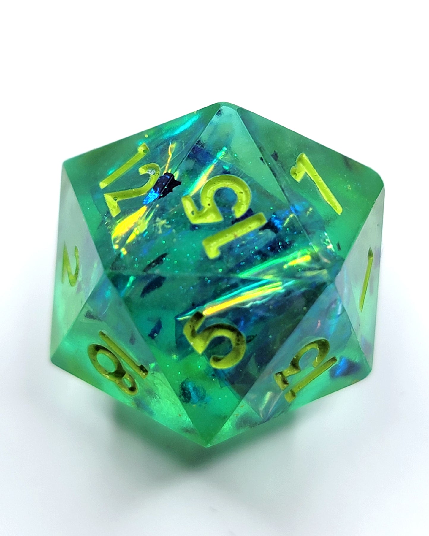 Mermaid Pool -1 D20 | Handmade Dice | Hand Crafted Dungeons and Dragons Dice