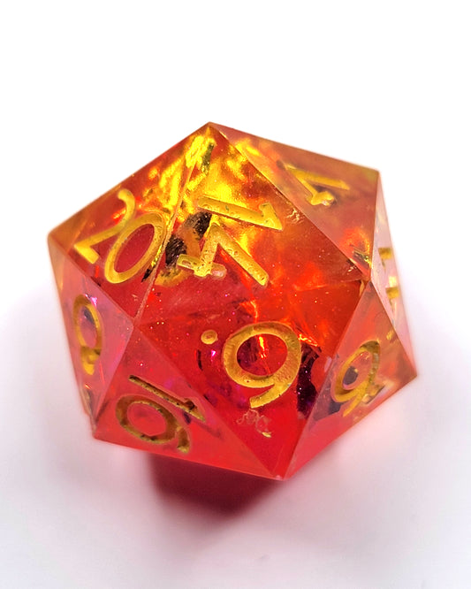 Sunset Kissed -1 D20 | Handmade Dice | Hand Crafted Dungeons and Dragons Dice