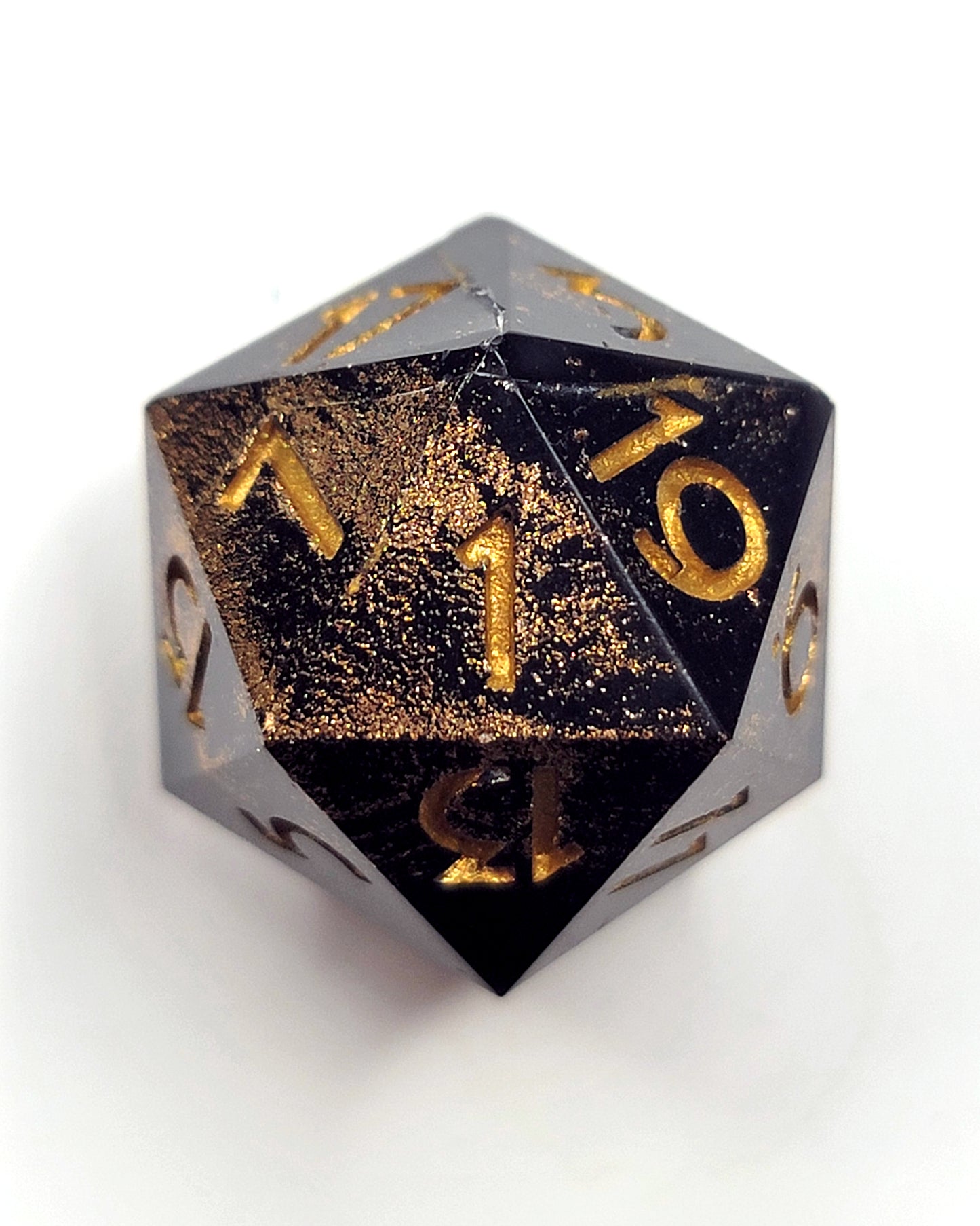 Gold Ore -1 D20 | Handmade Dice | Hand Crafted Dungeons and Dragons Dice