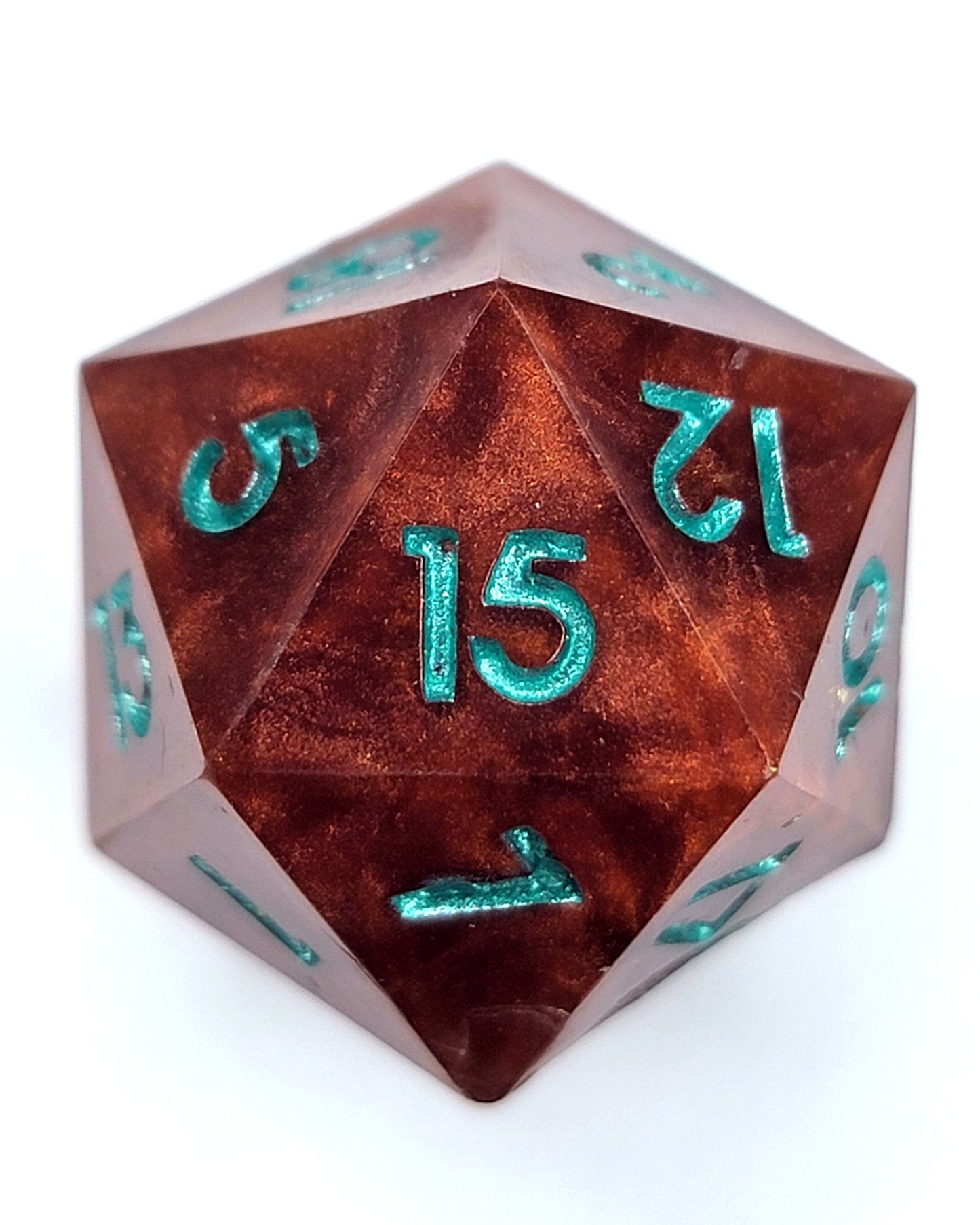 Forged in Copper -1 D20 | Handmade Dice | Hand Crafted Dungeons and Dragons Dice