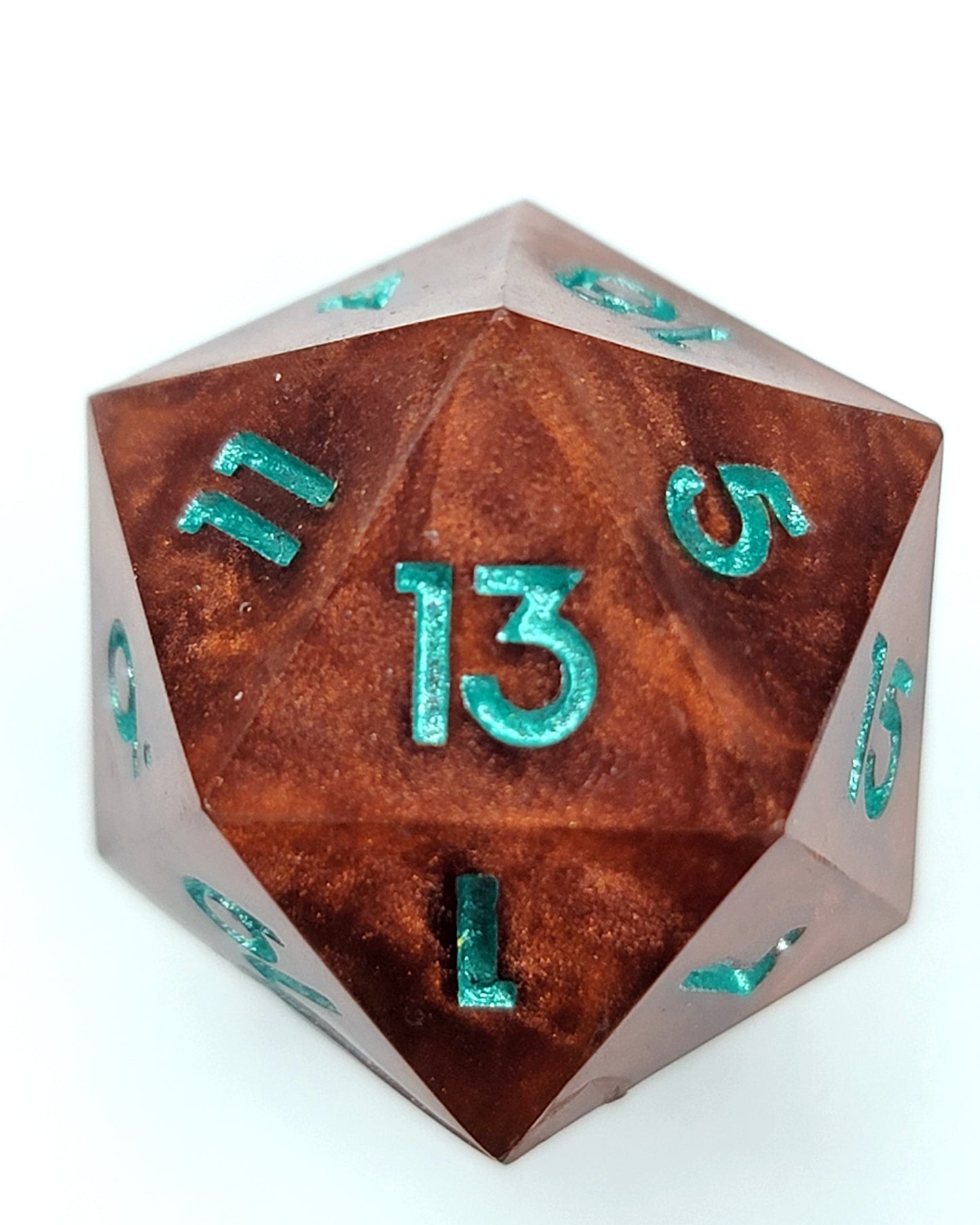 Forged in Copper -1 D20 | Handmade Dice | Hand Crafted Dungeons and Dragons Dice