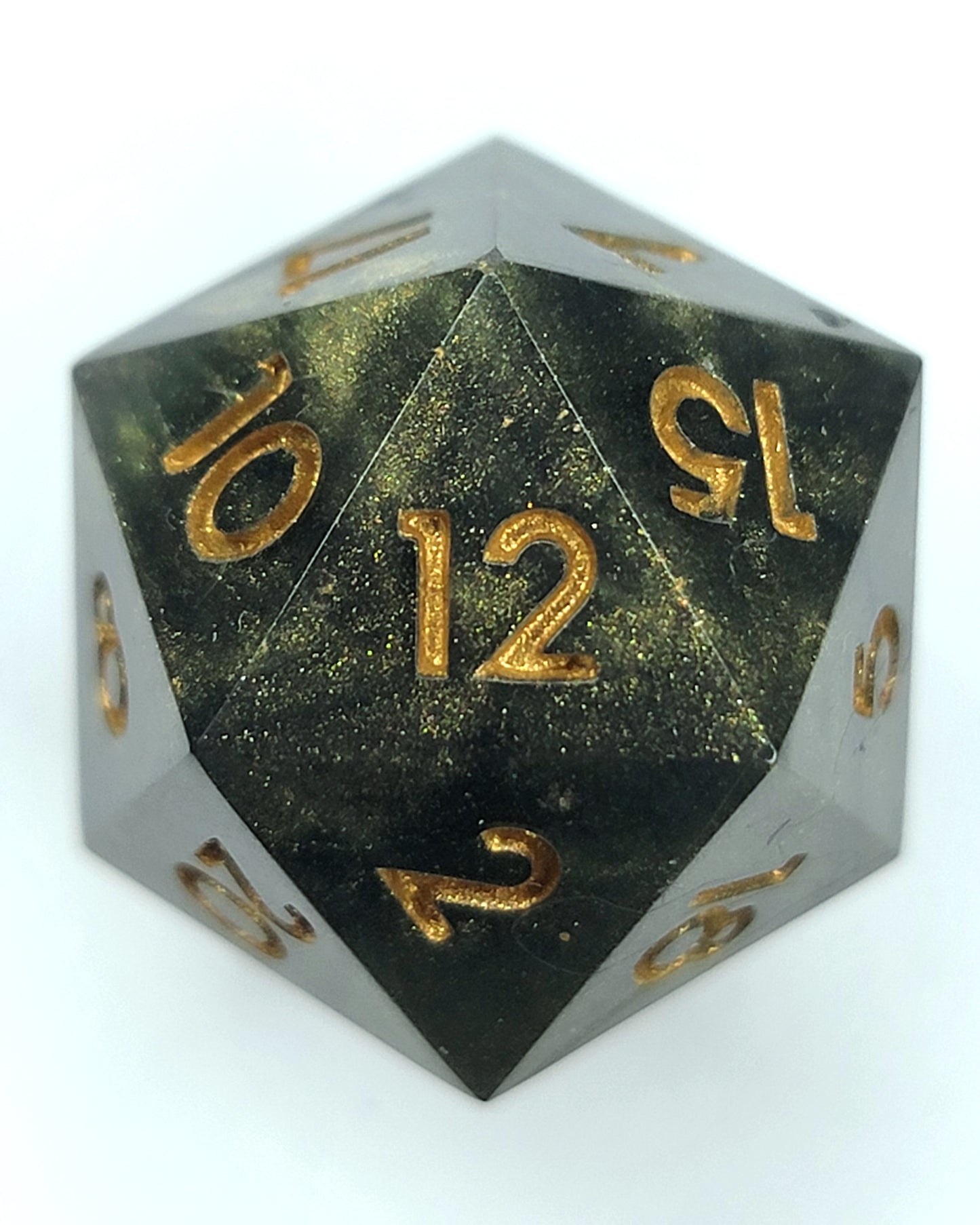 Gold in the Deep -1 D20 | Handmade Dice | Hand Crafted Dungeons and Dragons Dice