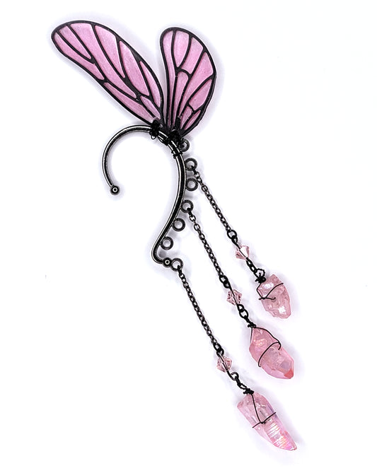 Pink Fairy Wing - Ear Cuff | Handmade Dice Jewelry