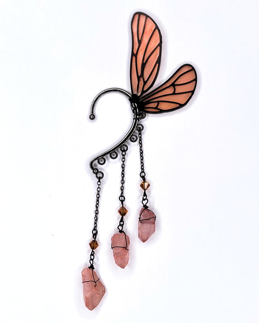 Orange Fairy Wing - Ear Cuff | Handmade Dice Jewelry