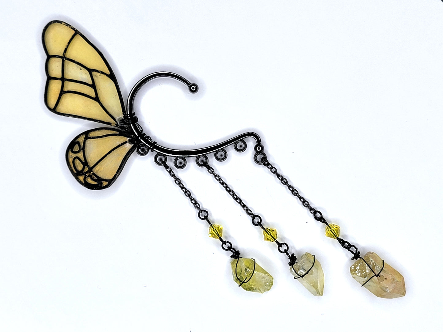 Yellow Fairy Wing - Ear Cuff | Handmade Dice Jewelry