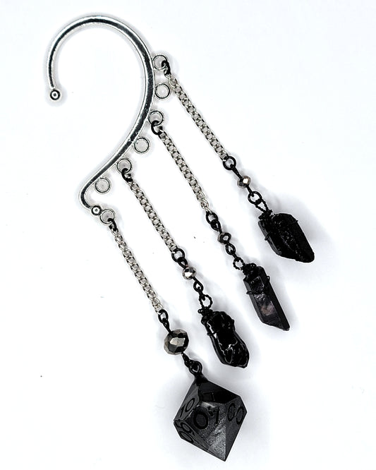 Obsidian- Ear Cuff | Handmade Dice Jewelry