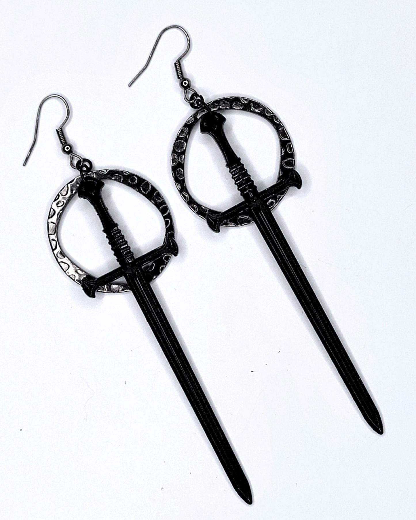 Black Swords Earrings | Handmade Dice Jewelry |