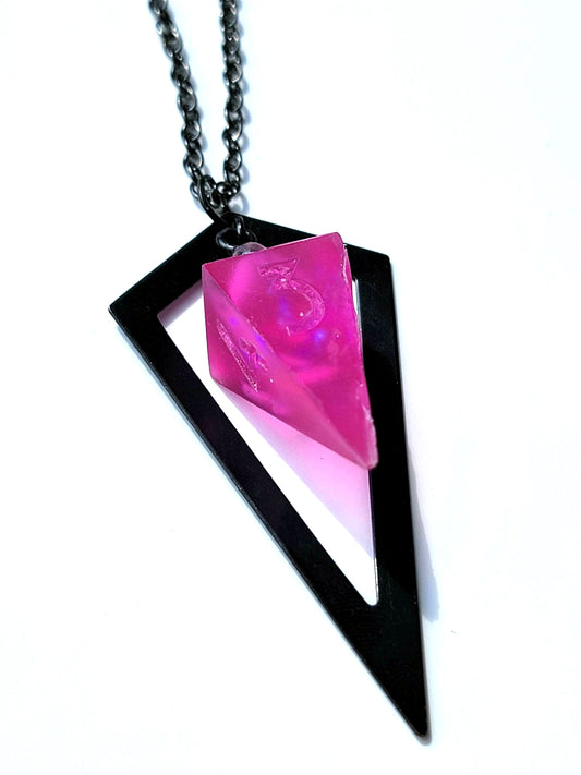 Neon Blade - D4 Necklace | Handmade Dice Jewelry |