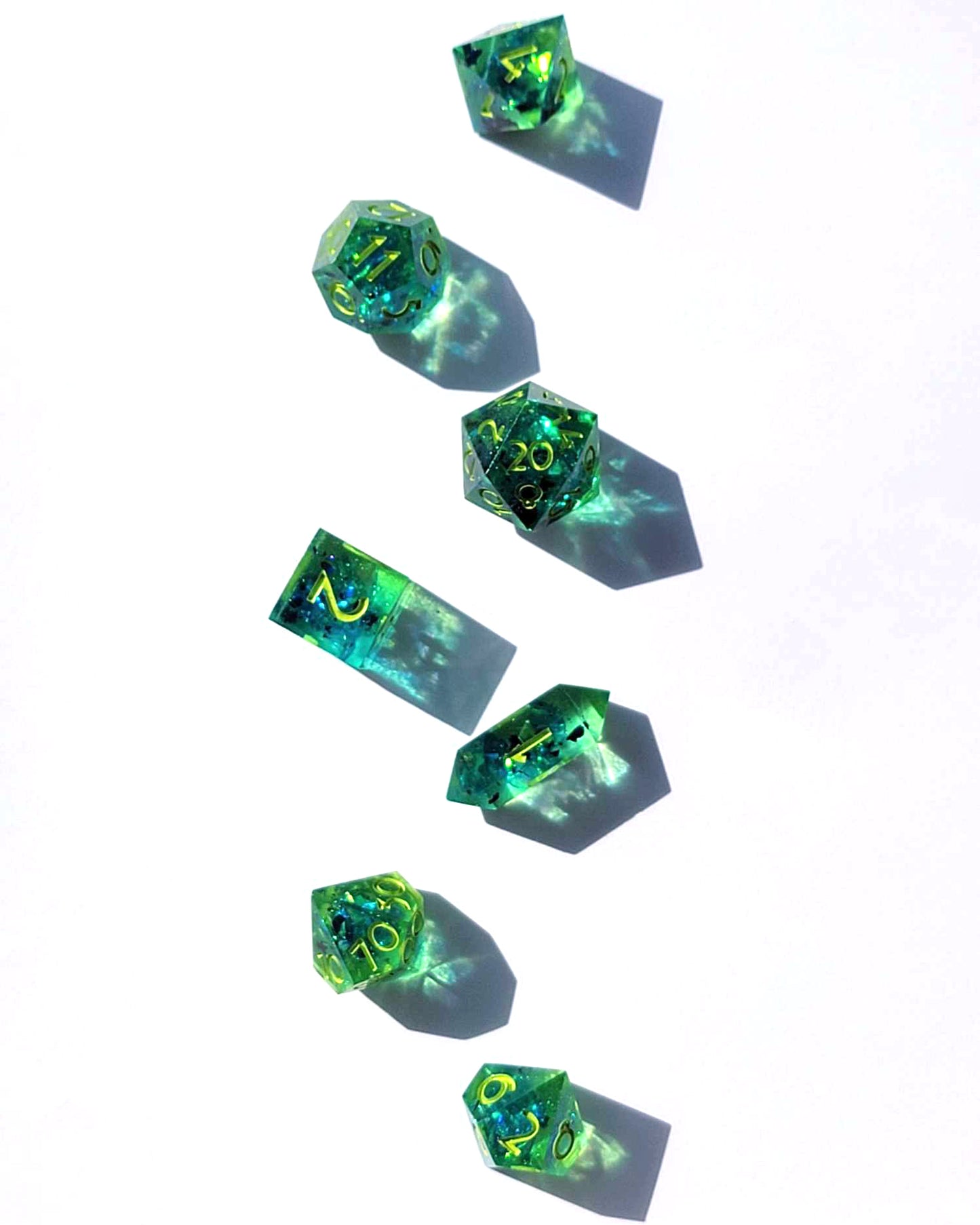 Mermaid Pool - 7 Piece handmade D&D Dice| Hand Crafted Dungeons and Dragons Dice