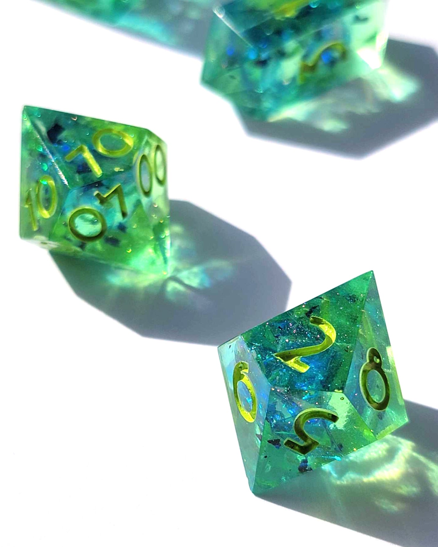 Mermaid Pool - 7 Piece handmade D&D Dice| Hand Crafted Dungeons and Dragons Dice