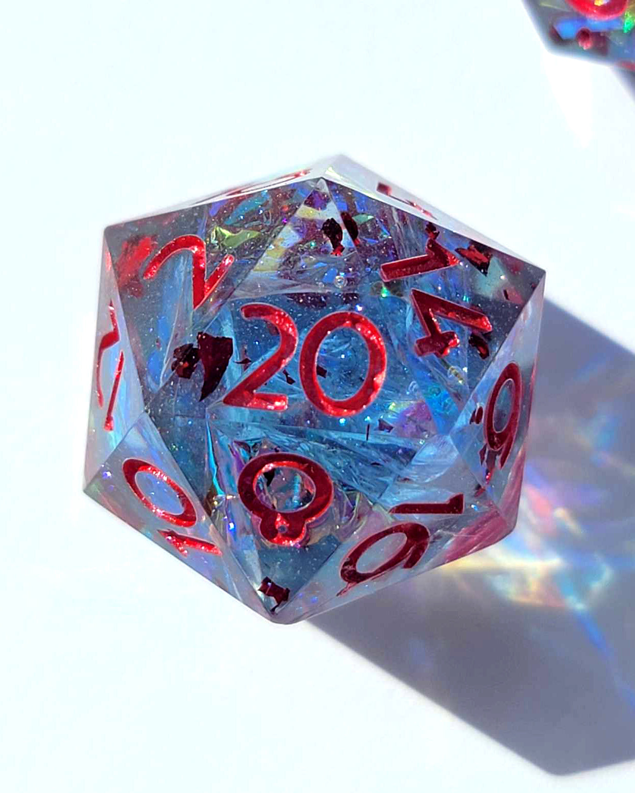 Blood in the Water -  7 Piece handmade D&D Dice| Hand Crafted Dungeons and Dragons Dice