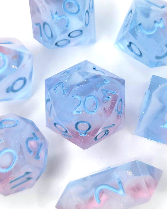 Pastel Dream - 7 Piece handmade D&D Dice| Hand Crafted Dungeons and Dragons Dice