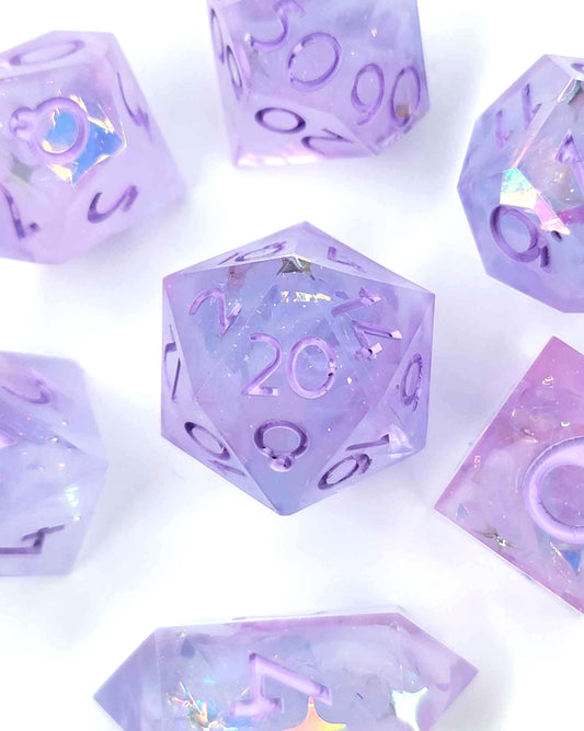 Pastel Star - 7 Piece handmade D&D Dice| Hand Crafted Dungeons and Dragons Dice