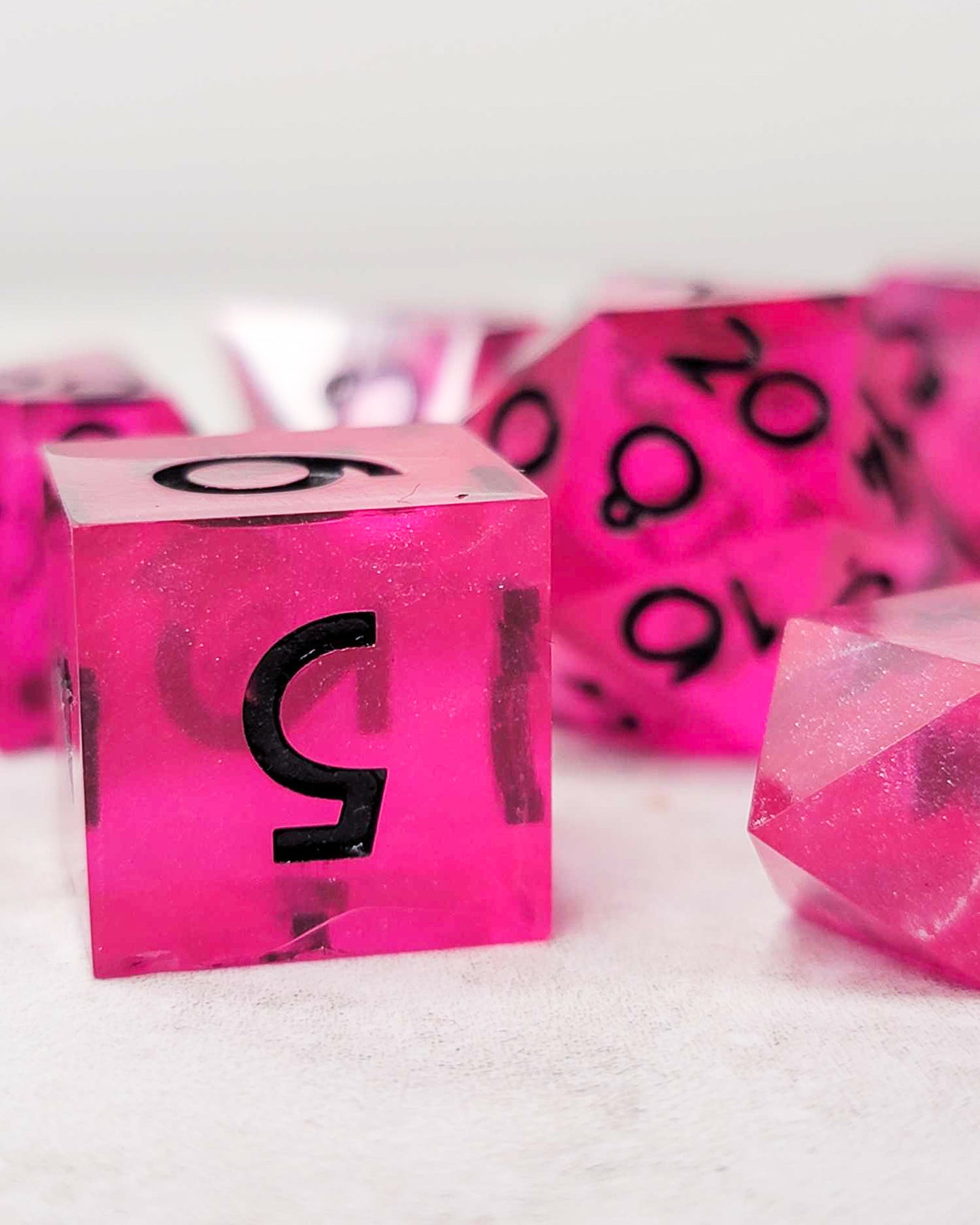 Punk Pink- 7 Piece handmade D&D Dice| Hand Crafted Dungeons and Dragons Dice