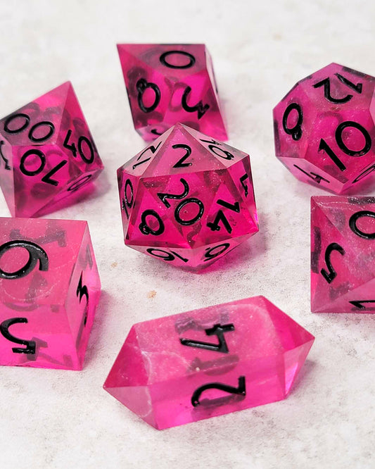 Punk Pink- 7 Piece handmade D&D Dice| Hand Crafted Dungeons and Dragons Dice