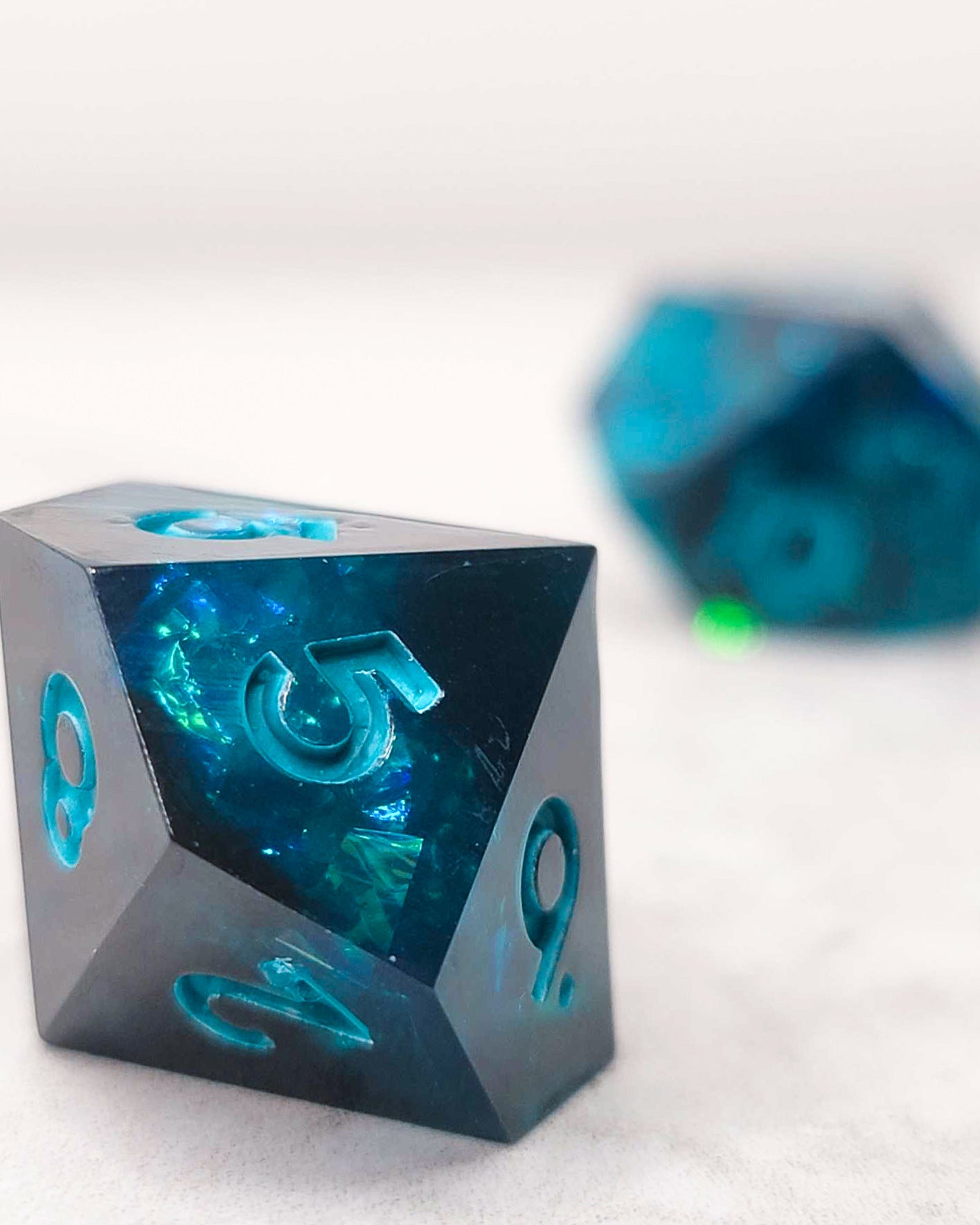 Into the Deep  - 7 Piece handmade D&D Dice| Hand Crafted Dungeons and Dragons Dice