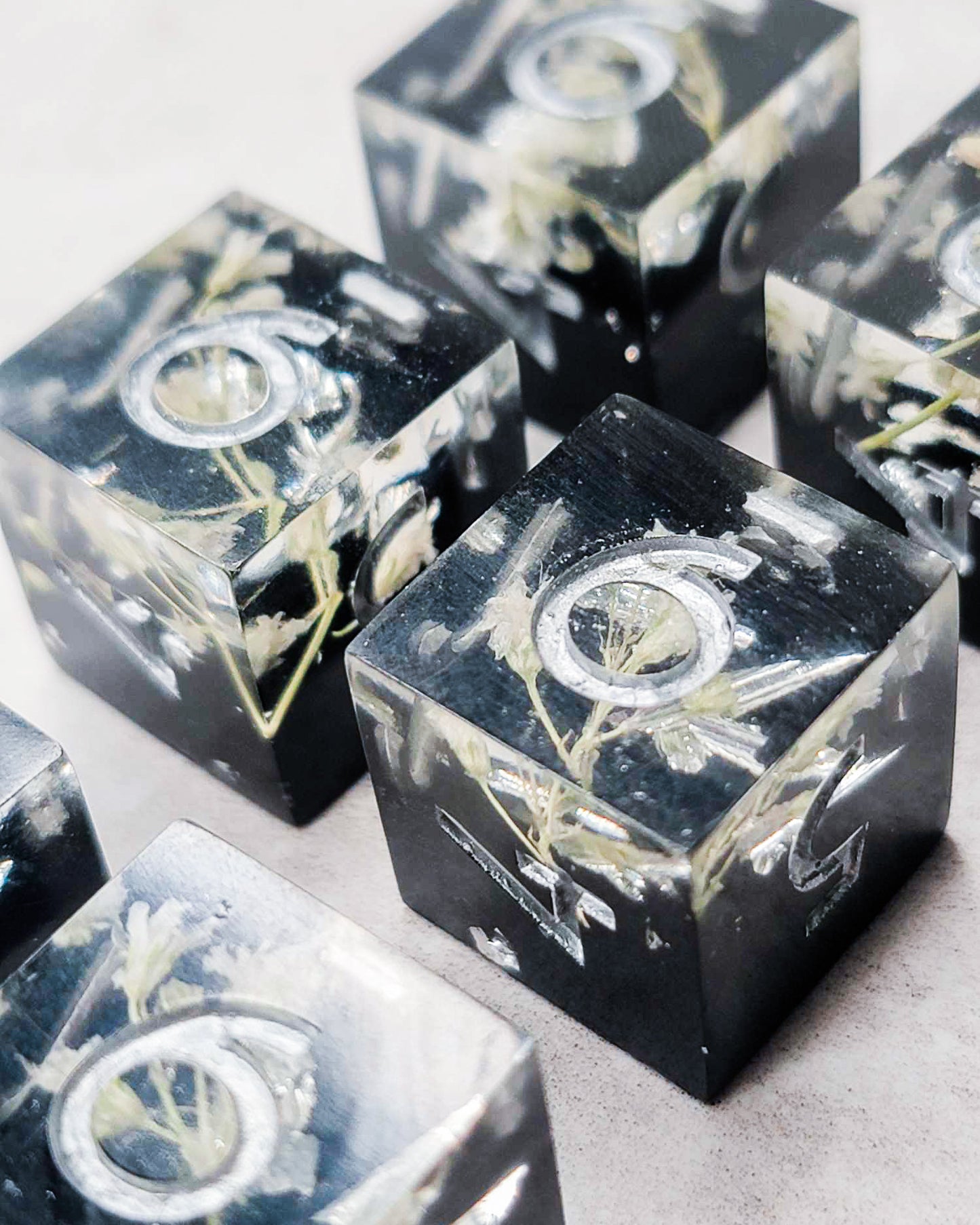 Momento Mori - 6  D6 Piece handmade D&D Dice| Hand Crafted Dungeons and Dragons Dice