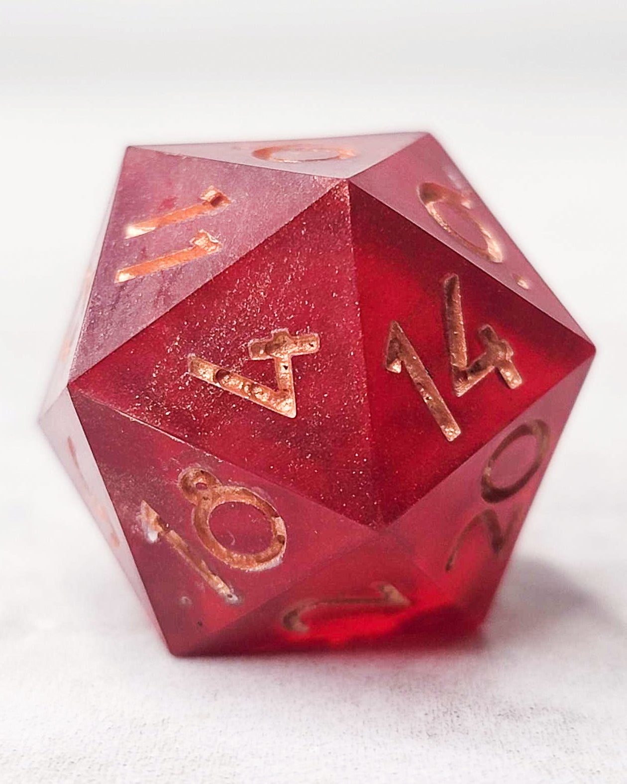 Copper Garnet -1 D20 | Handmade Dice | Hand Crafted Dungeons and Dragons Dice