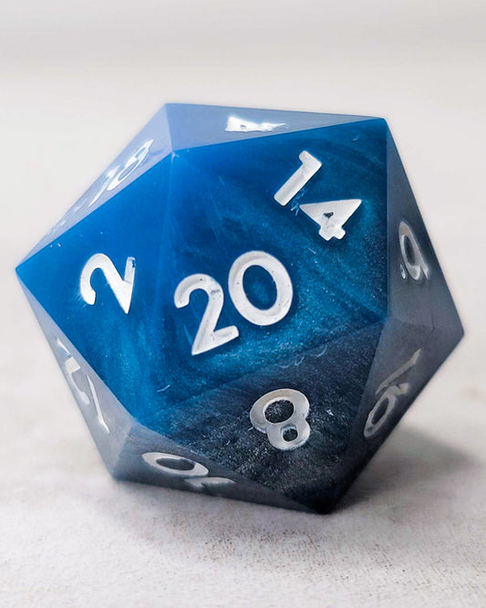 Winter Circle -1 D20 | Handmade Dice | Hand Crafted Dungeons and Dragons Dice