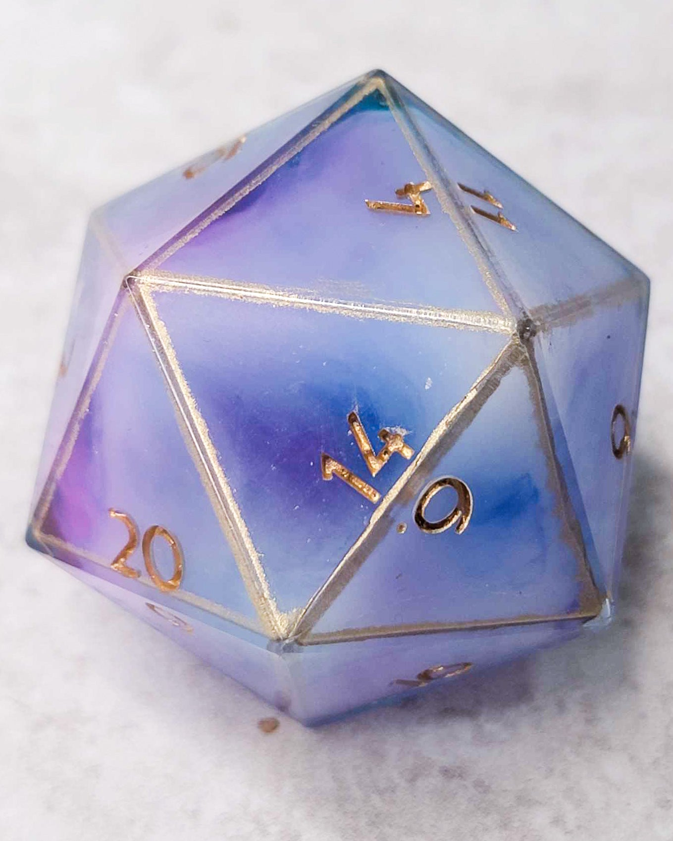 Dance of stars l 40mm Chonk -1 D20 | Handmade Dice | Hand Crafted Dungeons and Dragons Dice