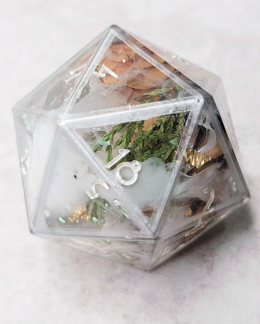 Winter Grove l 40mm Chonk -1 D20 | Handmade Dice | Hand Crafted Dungeons and Dragons Dice