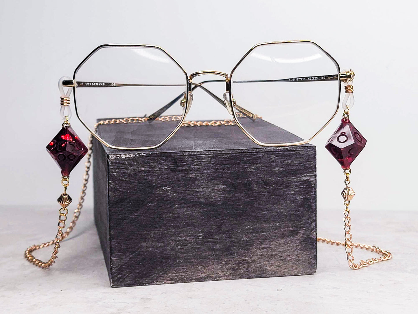 Ruby Eyes - D10 Dice Glasses Chain