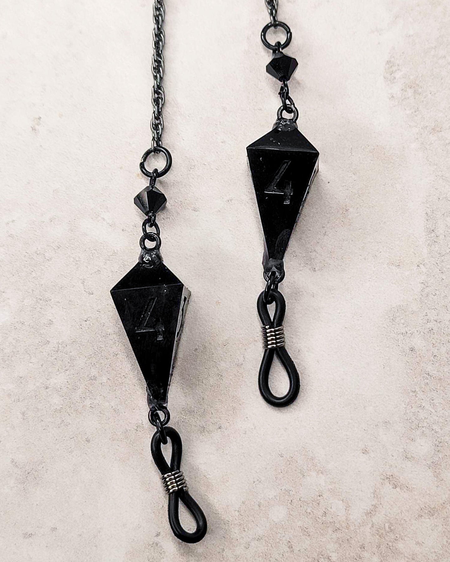 Obsidian - D4 Dice Glasses Chain