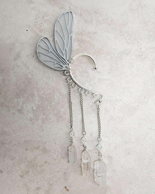 Silver Fairy Wing - Ear Cuff | Handmade Dice Jewelry