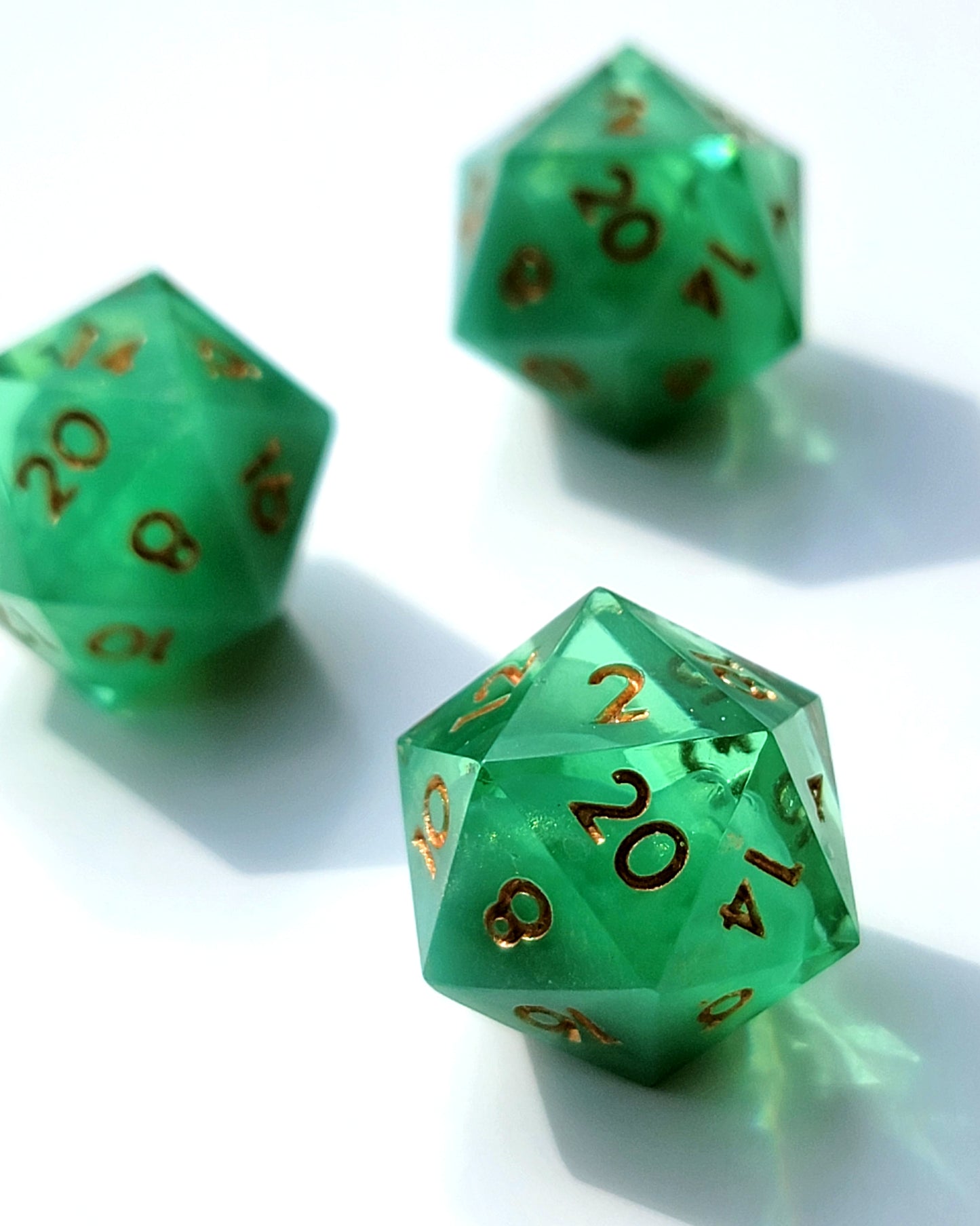 Sea Foam Desires - Single D20 D&D Dice| Hand Crafted Dungeons and Dragons Dice