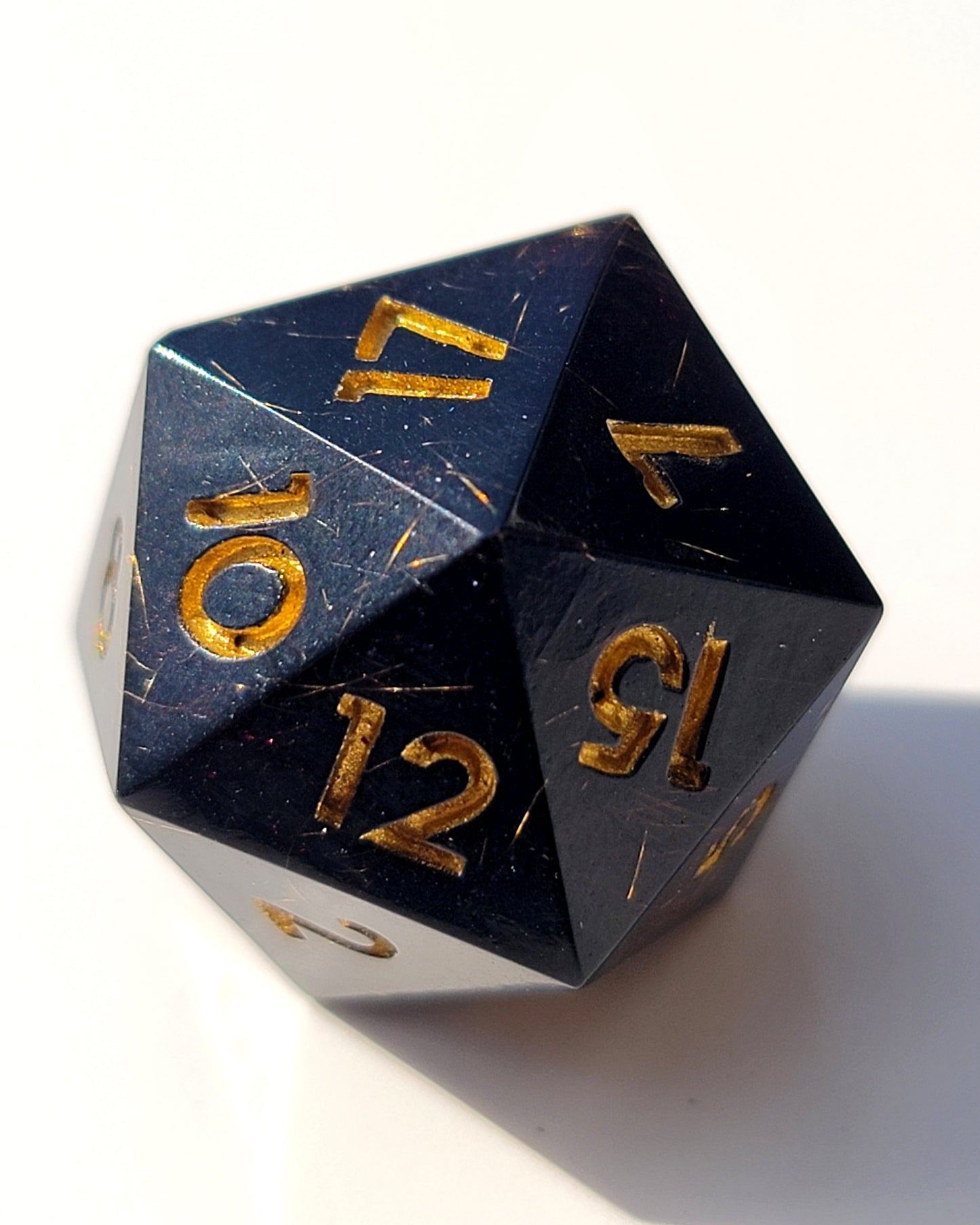 Gold Ore Single D20 | Handmade Dice | Hand Crafted Dungeons and Dragons Dice