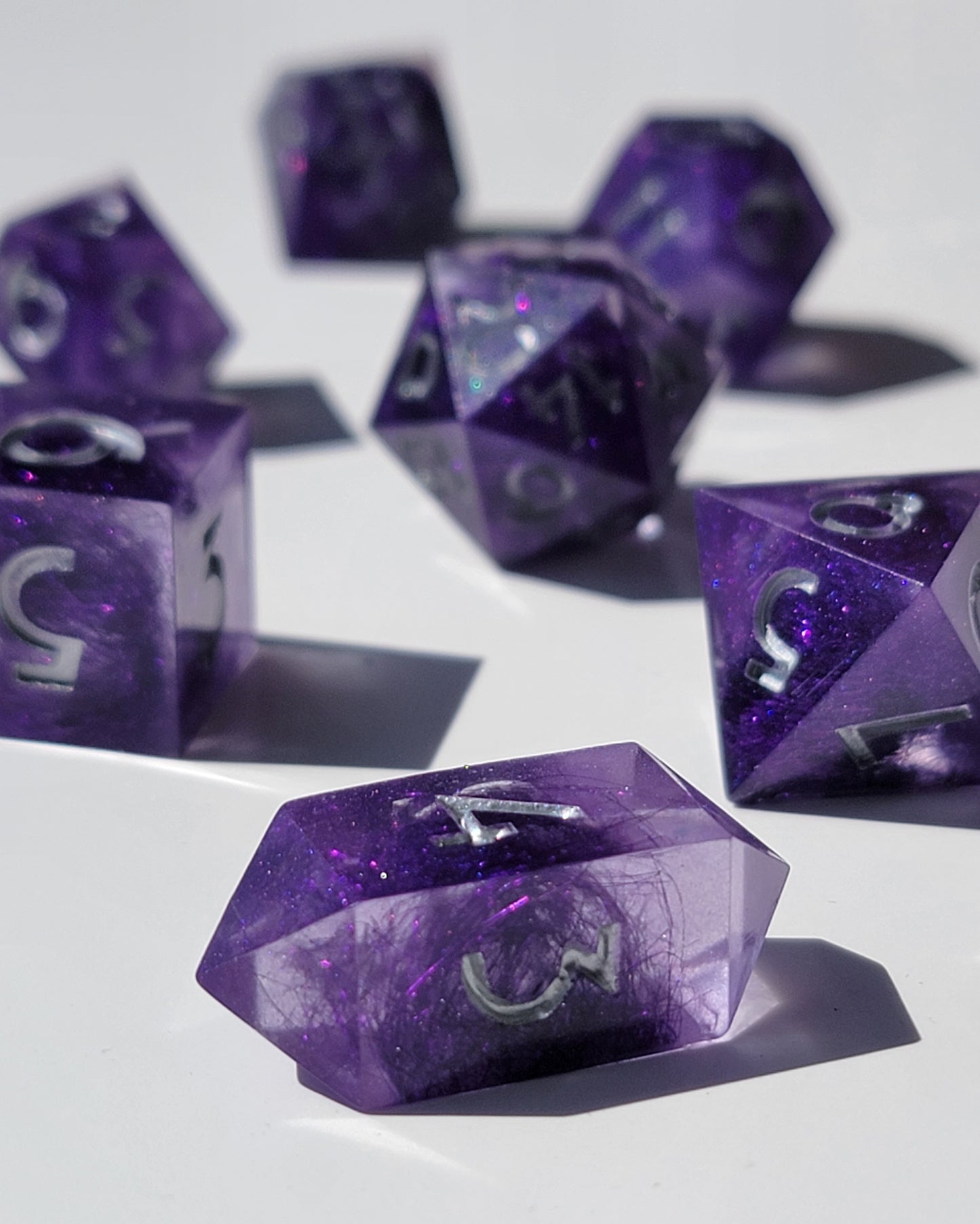 Dunamancy Strings- 7 Piece handmade D&D Dice| Hand Crafted Dungeons and Dragons Dice