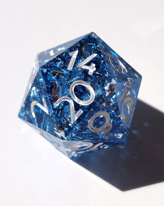 Star of Winter - Single D20 handmade D&D Dice| Hand Crafted Dungeons and Dragons Dice