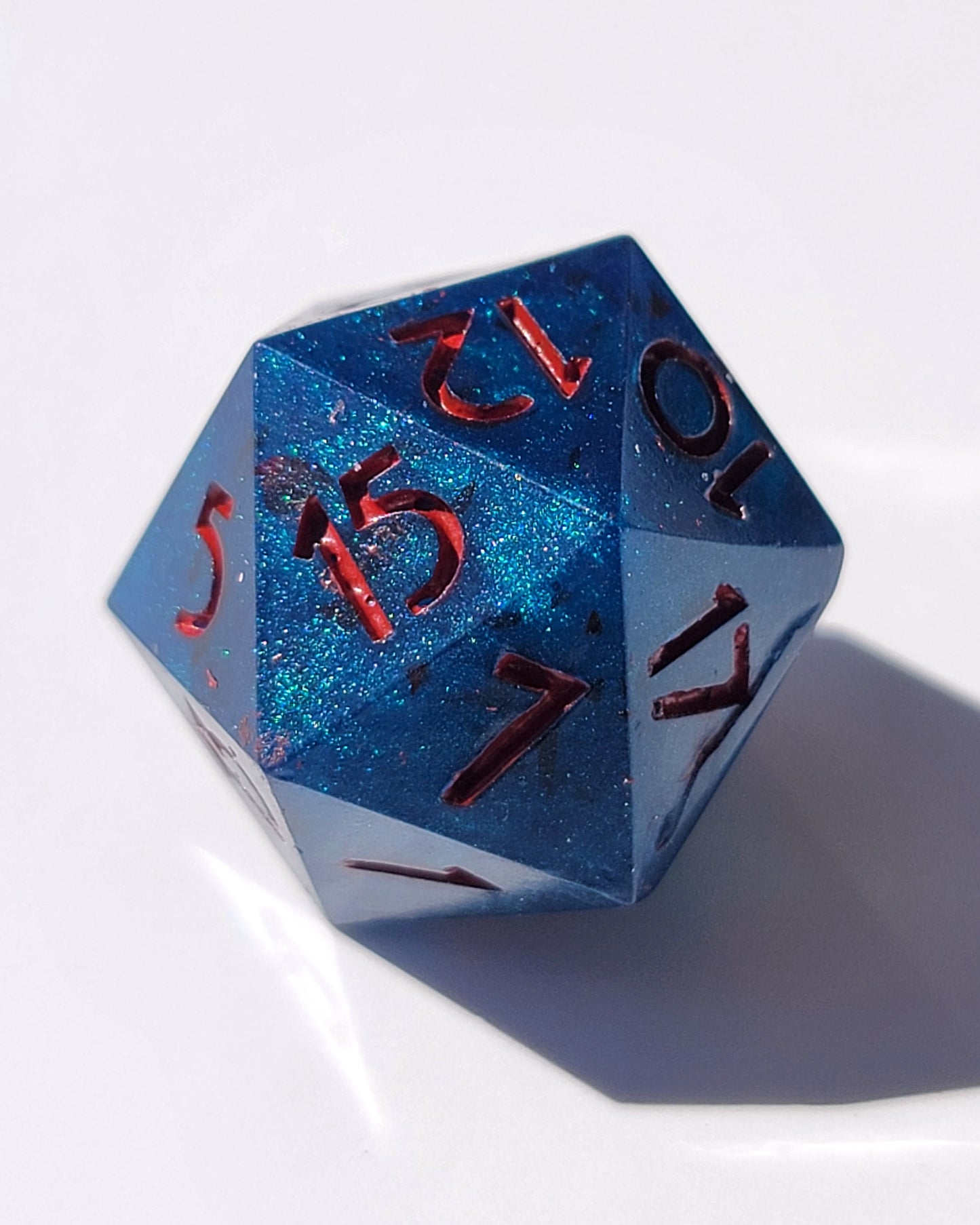Blood in the Water -1 D20 | Handmade Dice | Hand Crafted Dungeons and Dragons Dice