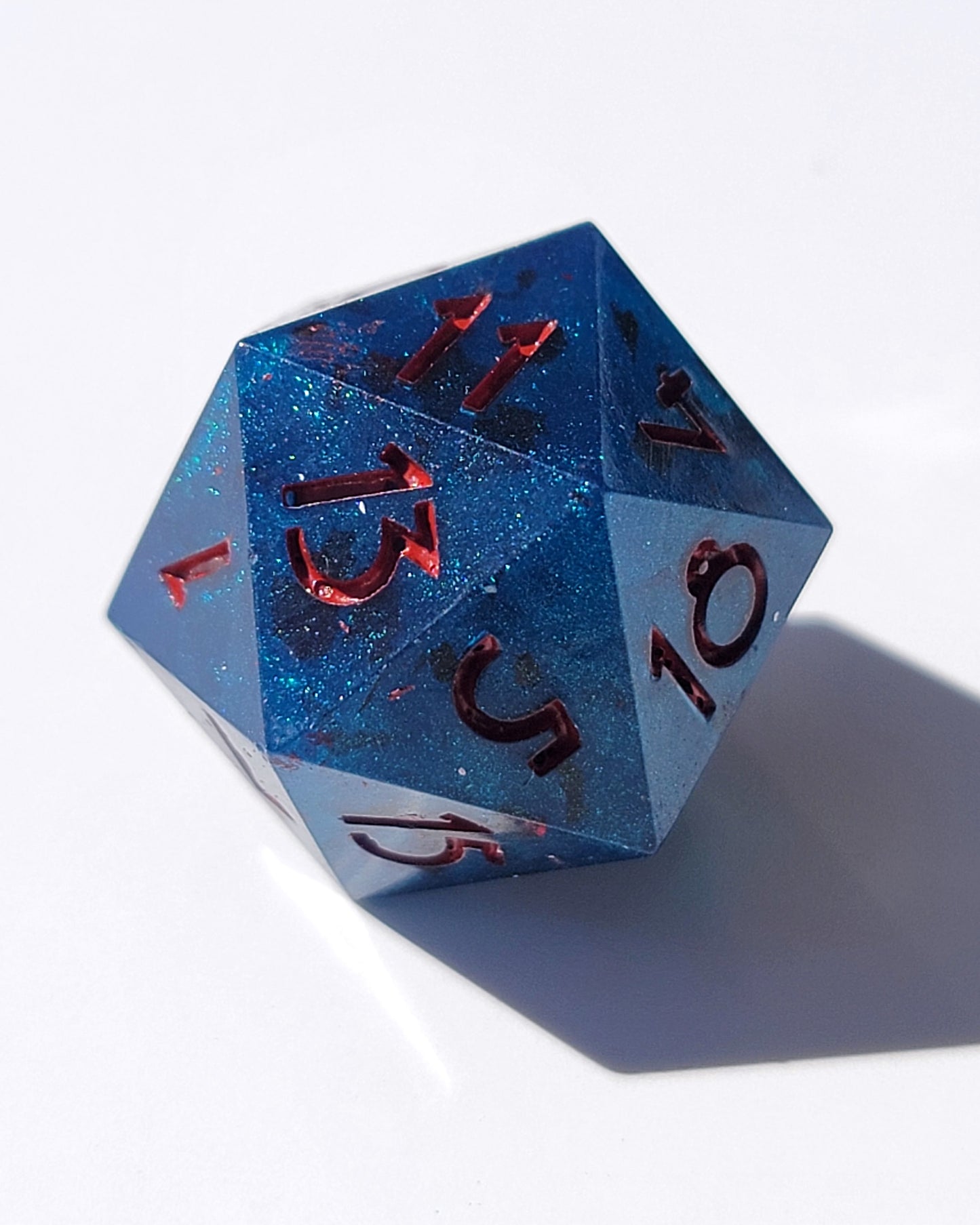 Blood in the Water -1 D20 | Handmade Dice | Hand Crafted Dungeons and Dragons Dice