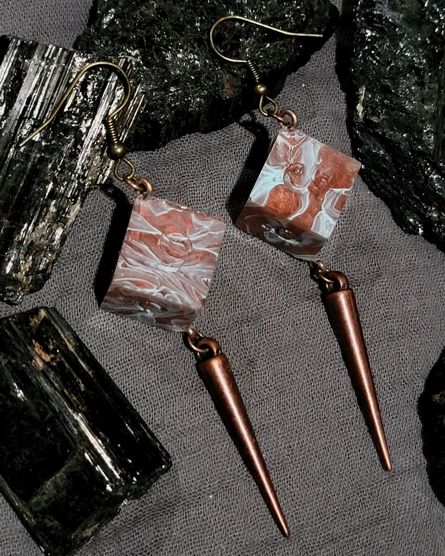 Oxidized dream - D6 Dice Earrings | Handmade Dice Jewelry |