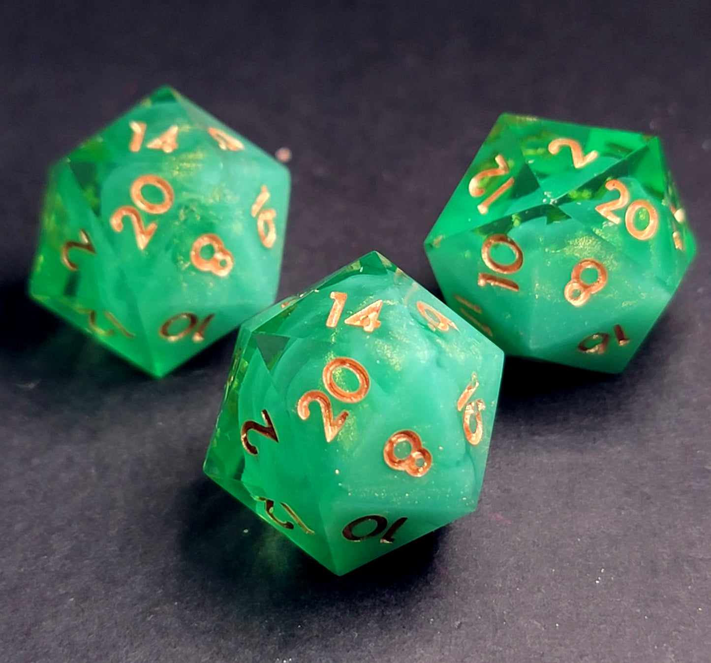 Sea Foam Desires - Single D20 D&D Dice| Hand Crafted Dungeons and Dragons Dice