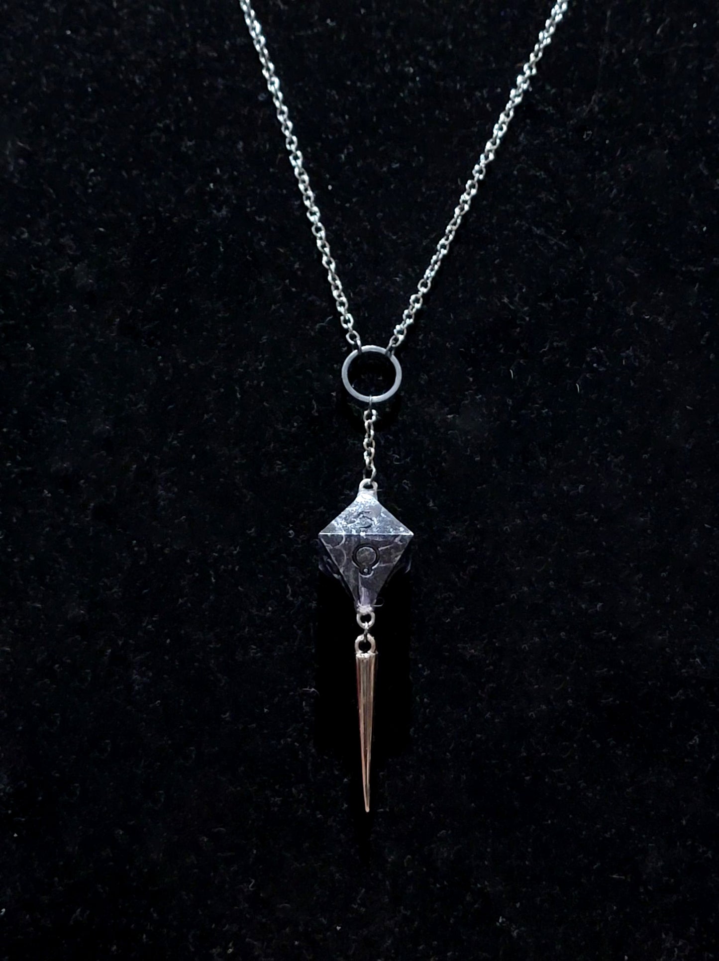 Obsidian Blade - D8 Necklace | Handmade Dice Jewelry |