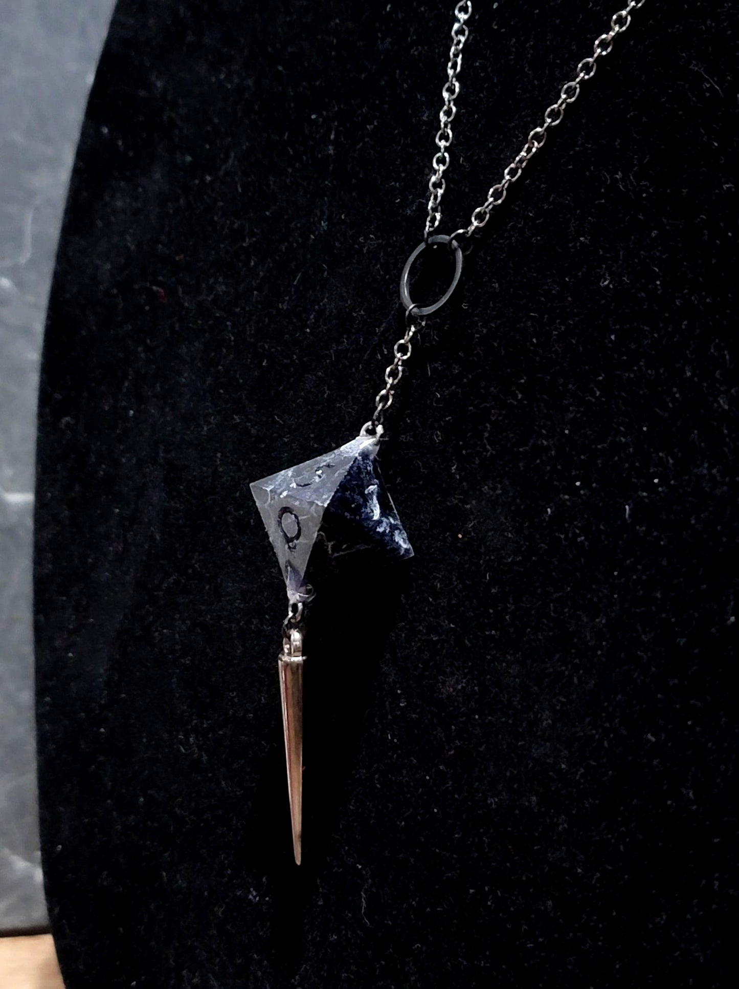 Obsidian Blade - D8 Necklace | Handmade Dice Jewelry |
