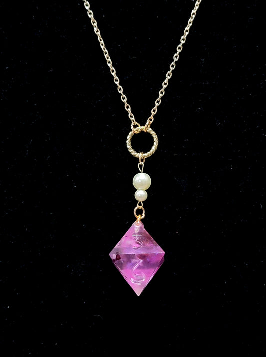 Pursuit of Romance - D8 Necklace | Handmade Dice Jewelry |
