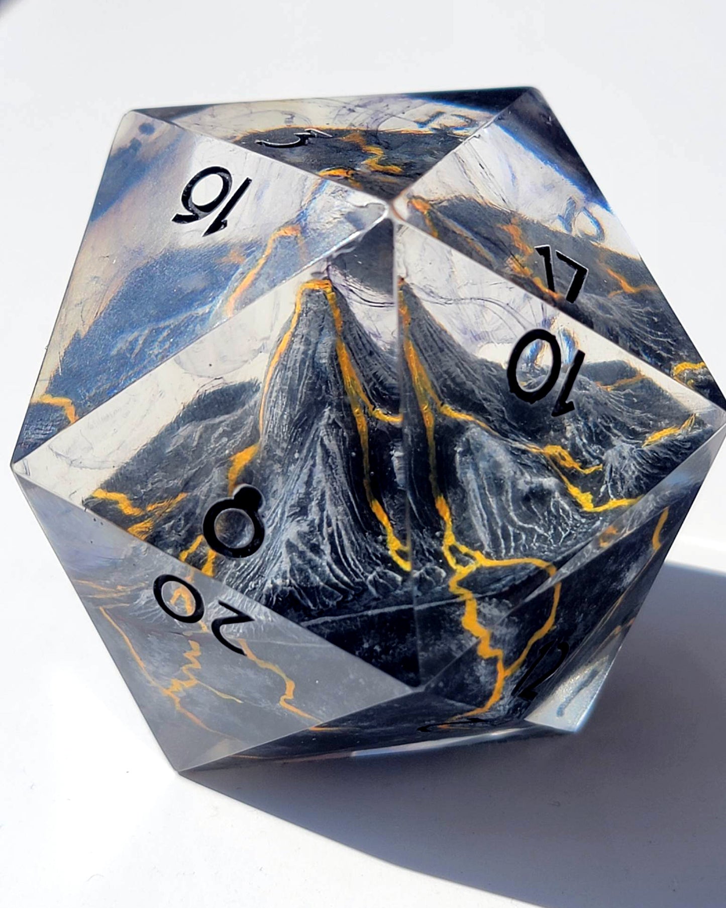 Volcano 60mm - Chonk D20 | Handcrafted Dungeons and Dragons Dice