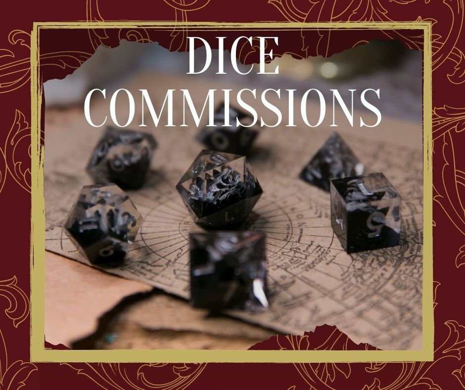 Dice Commission 7 Piece handmade D&D Dice / Single D20